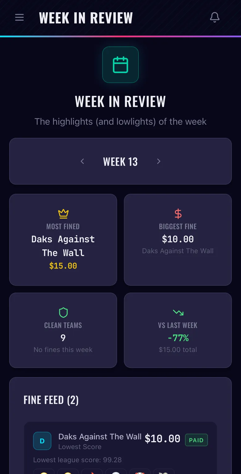 Fantasy Fines Fine Feed screen
